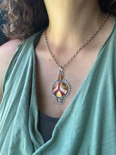 Load image into Gallery viewer, Cloisonné glass enamel with kyanite and andesine
