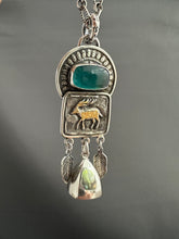 Load image into Gallery viewer, Golden Wandering Deer with handmade bell and Flourite