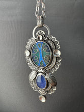 Load image into Gallery viewer, Cloisonné glass enamel with tanzanite