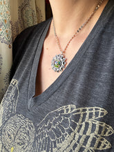 Load image into Gallery viewer, Millefiori glass pendant with moons