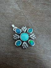 Load image into Gallery viewer, Coober Pedy opal and turquoise medalian