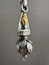 Load image into Gallery viewer, Vintage crystal dragon egg and torch medallion