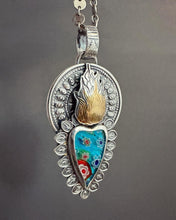 Load image into Gallery viewer, Millefiori Sacred Heart pendant