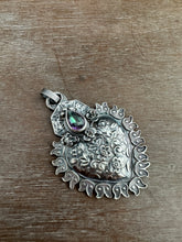 Load image into Gallery viewer, Mystic topaz Sacred Heart pendant