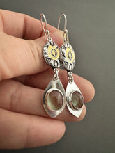 Load image into Gallery viewer, Andesine (red labradorite) and Swirls earrings