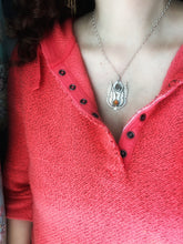 Load image into Gallery viewer, Opal and Red Labradorite Wing Necklace
