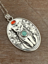 Load image into Gallery viewer, Jewel Cat with Amazonite and Carnelian
