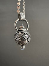 Load image into Gallery viewer, Vintage crystal and Blue Chalcedony dragon egg medallion