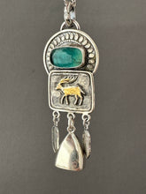Load image into Gallery viewer, Golden Wandering Deer with handmade bell and Flourite