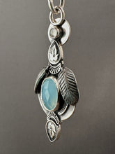Load image into Gallery viewer, Icy blue feather pendant