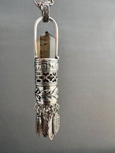 Load image into Gallery viewer, Handmade Feather Tassel with Quartz Crystal