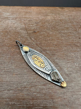 Load image into Gallery viewer, Opal and herkimer quartz with 23k gold keum boo pendant o