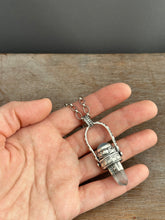 Load image into Gallery viewer, Quartz crystal and aquamarine medallion