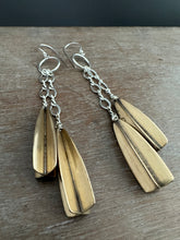 Load image into Gallery viewer, Brass and sterling silver jingle earrings