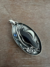 Load image into Gallery viewer, Amethyst sage agate raven with branch and moon Necklace