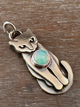 Load image into Gallery viewer, Bronze Kitty pet with Opal