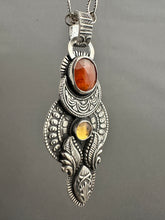 Load image into Gallery viewer, Orange Kyanite moon pendant