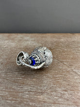 Load image into Gallery viewer, Vintage crystal and Blue Chalcedony dragon egg medallion