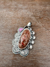 Load image into Gallery viewer, A Unique Cobalto Calcite with a garnet accent