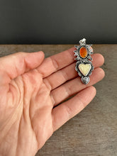 Load image into Gallery viewer, Fossilized Walrus Tusk and Montana agate Sacred Heart
