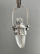 Load image into Gallery viewer, Quartz Crystal and Vintage Swarovski Medallion