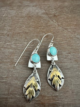 Load image into Gallery viewer, Turquoise and Leaves earrings