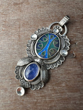 Load image into Gallery viewer, Cloisonné glass enamel with tanzanite