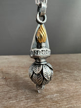 Load image into Gallery viewer, Vintage crystal dragon egg and torch medallion