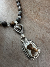 Load image into Gallery viewer, Staurolite with Bronze Sapphire on Bronzite and Labradorite Beaded Necklace