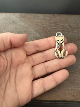 Load image into Gallery viewer, Bronze Kitty Pet with garnet