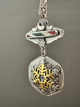 Load image into Gallery viewer, Candy Cane Snowflake Pendant