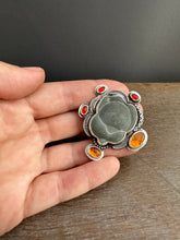 Load image into Gallery viewer, Fairy stone Pendant/Brooch with carnelian, kyanite, and citrine