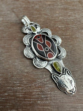 Load image into Gallery viewer, Mountain Lion cloisonne and crystal Pendant
