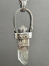 Load image into Gallery viewer, Quartz Crystal and Vintage Swarovski Medallion