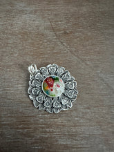 Load image into Gallery viewer, Millefiori glass pendant with flowers