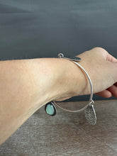 Load image into Gallery viewer, Sterling silver Jingle bangle with Peruvian opal
