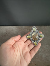 Load image into Gallery viewer, Mossy agate and green rutilated quartz medallion