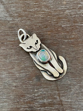 Load image into Gallery viewer, Bronze Kitty pet with Opal
