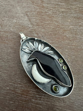 Load image into Gallery viewer, Amethyst sage agate raven and moon Necklace