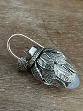 Load image into Gallery viewer, Vintage crystal and Blue Chalcedony feather dragon egg medallion