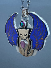Load image into Gallery viewer, Regal cat with enameled wings.
