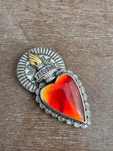 Load image into Gallery viewer, Red rosarita Sacred Heart pendant