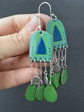 Load image into Gallery viewer, Blue doorway Enamel Earrings
