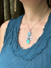 Load image into Gallery viewer, Amazonite and enamel bird medallion