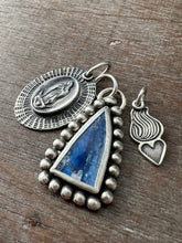 Load image into Gallery viewer, Our Lady of Guadalupe charm set with kyanite window