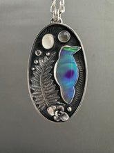Load image into Gallery viewer, Aurora borealis raven necklace