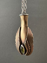 Load image into Gallery viewer, Winged Vessel with vesuvianite crystal