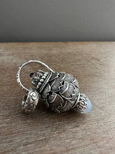 Load image into Gallery viewer, Vintage crystal and Blue Chalcedony dragon egg medallion