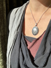 Load image into Gallery viewer, Double sided Jewel owl with cacoxenite