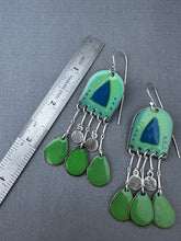 Load image into Gallery viewer, Blue doorway Enamel Earrings